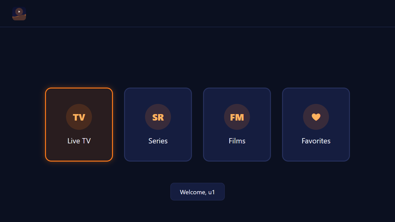 Duna Player home screen